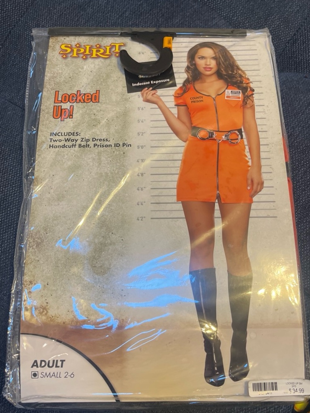 Spirit Orange Prisoner Dress Costume with Handcuff Belt